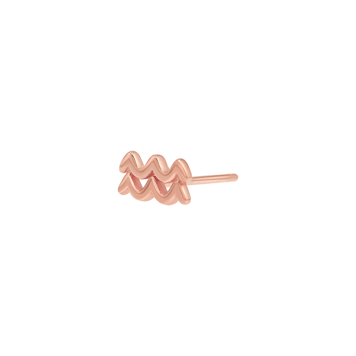 14K Rose Gold / Aquarius / Pair