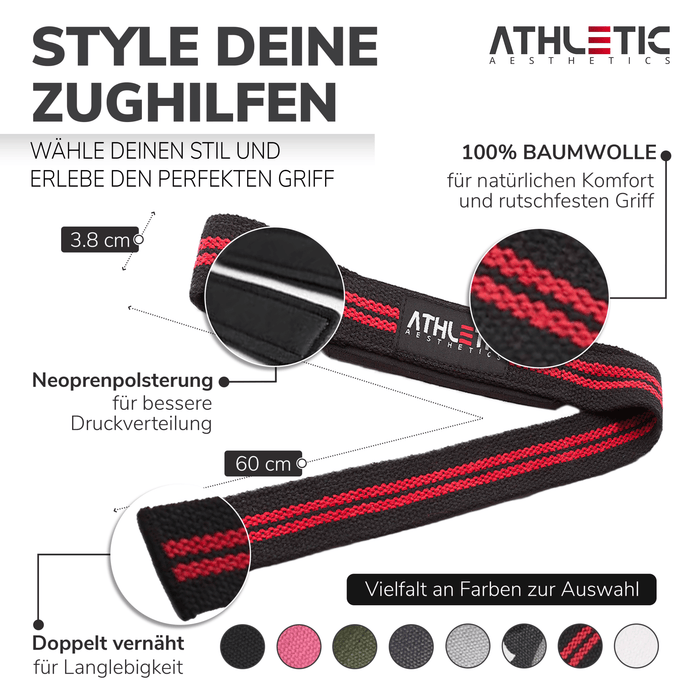 Zughilfen (Rot - Schwarz) - Athletic Aesthetics